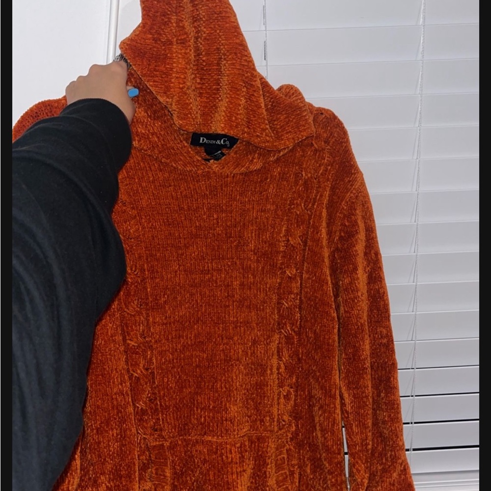 Denim&Co Rust Cowl Neck Sweater